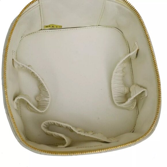 CHANEL Logo Matelasse Vanity Hand Bag Leather White GHW France Vintage - Picture 4 of 15